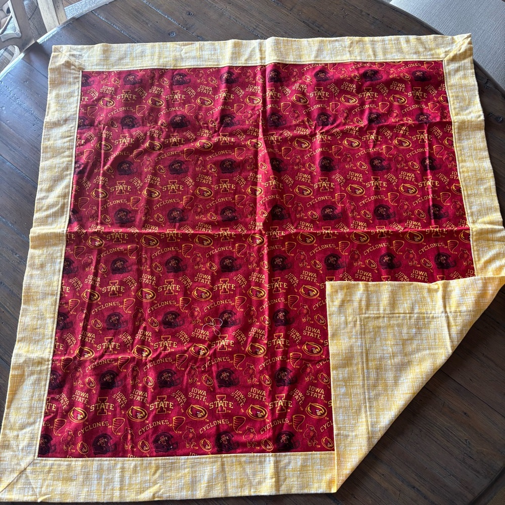 Handmade Iowa State Cyclones baby/toddler/kids red and yellow blanket